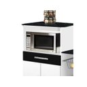 Ver imagem 2 de Fruteira Balcão Tamara 06 Rodizios Branco Preto Marmorizado