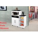 Ver imagem 4 de Fruteira Balcão Tamara 06 Rodizios Branco Preto Marmorizado