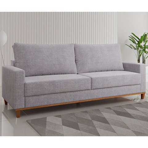 Sofá Fixo Living 2 Almofadas Soltas 4 Lugares 220cm Ares