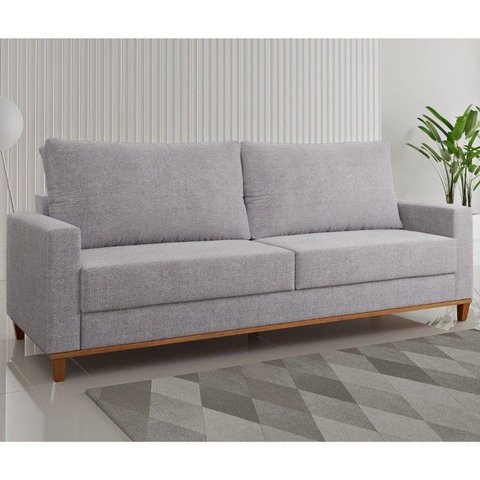 Sofá Fixo Living 2 Almofadas Soltas 4 Lugares 220cm Ares