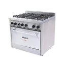 Ver imagem 1 de Fogão Inox Profissional Dom Bidone com Forno Fdb6F 6 Bocas - Venâncio