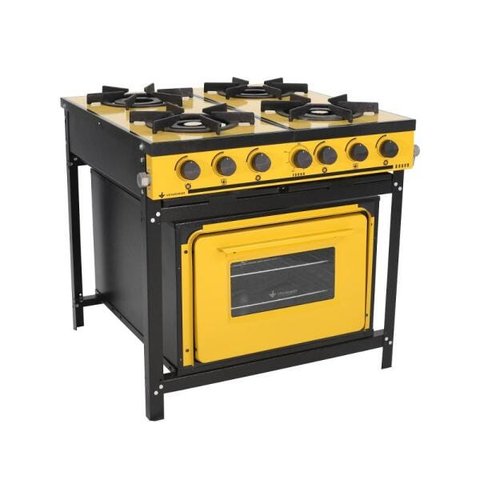 Fogão a Gás Bravo Multicores 4 Bocas com Forno Br4Bf - Venâncio Amarelo
