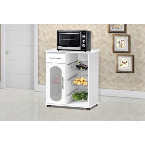 Fruteira Balcão Nobre com Vidro Branca com Rodizios! Oferta