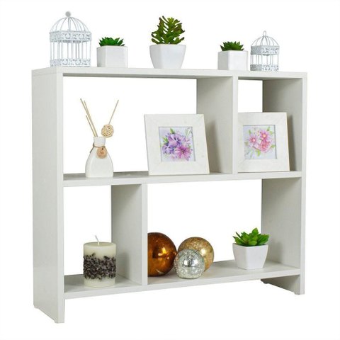 Rack para TV Modelo Barcelona 70cm MDP com Nicho Branco Mercado Das Prateleiras