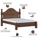 Ver imagem 3 de Cama Casal de Madeira Maciça Clássica para Colchão 138x188 Zahav F06 Café - Lyam Decor