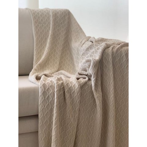 Manta Tricot Entrelace Offwhite