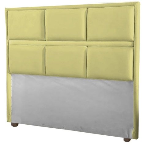 Cabeceira Ana Amarelo Cama Box Painel Casal 90 Suede