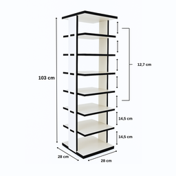 Sapateira Hall de Entrada Vertical Slim Mdf- 7 Pares Montada - 5