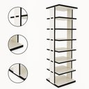 Ver imagem 2 de Sapateira Hall de Entrada Vertical Slim Mdf- 7 Pares Montada