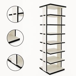 Sapateira Hall de Entrada Vertical Slim Mdf- 7 Pares Montada - 2