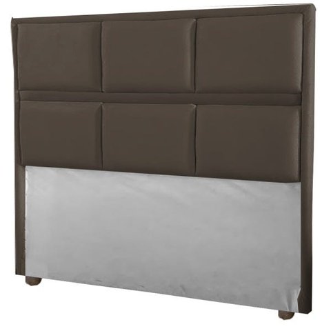 Cabeceira Ana Marrom Cama Box Painel Casal 90 Suede