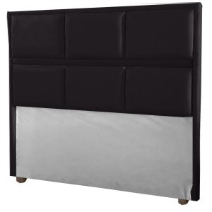Cabeceira Ana Preto Cama Box Painel Casal 90 Suede