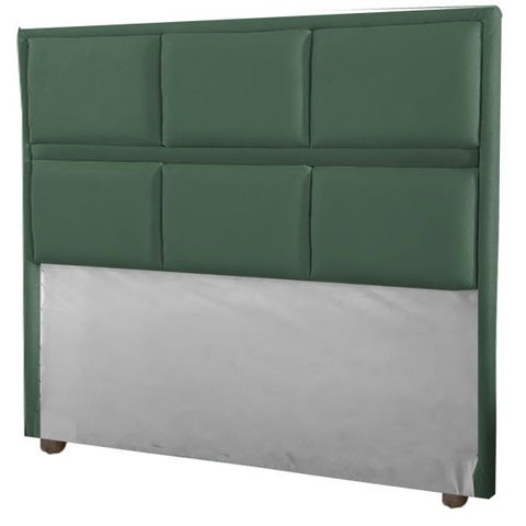 Cabeceira Ana Verde Cama Box Painel Casal 90 Suede