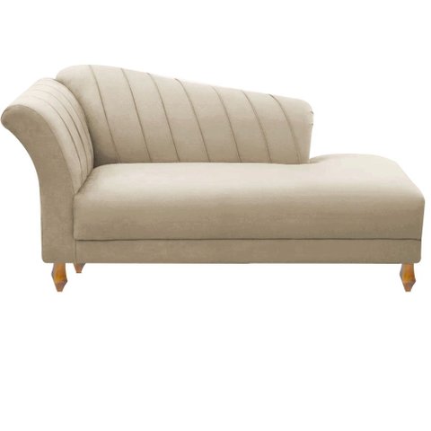Divã Recamier Sofá Helena 180 cm – Tecido Suede:Suede Bege