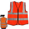 Colete Sinalizador Faixa Refletivo Epi Segurança Trabalho Blusao Fluorescente Bolsos Ziper Obra - 1