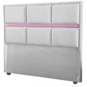 Ver imagem 1 de Cabeceira Ana Bege Rosa Cama Box Painel Casal 140 Suede