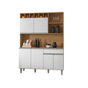 Ver imagem 1 de Cozinha Compacta Dunas Premium - 6 Portas 1 Gaveta:Amêndoa/Branco