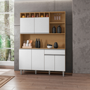 Ver imagem 2 de Cozinha Compacta Dunas Premium - 6 Portas 1 Gaveta:Amêndoa/Branco