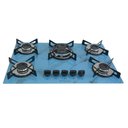 Ver imagem 1 de Cooktop Chapa 5bocas Tripla Chama 127/220v Marmo Azul