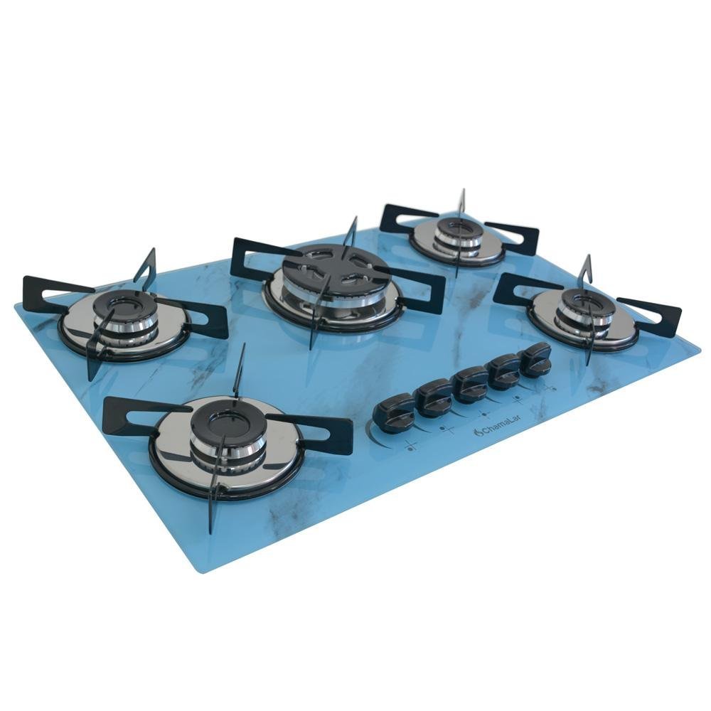 Cooktop Chapa 5bocas Tripla Chama 127/220v Marmo Azul - 2