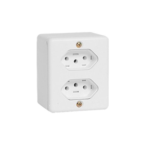Kit 10 Tomada Dupla 20a 2p+t 250v Sobrepor Fixação por Sistema X Cor:branco
