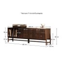 Ver imagem 2 de Rack Grande Ripado Sala TV "80" Nichos 185 cm Madeira Cor Imbuia Adamo Idimex