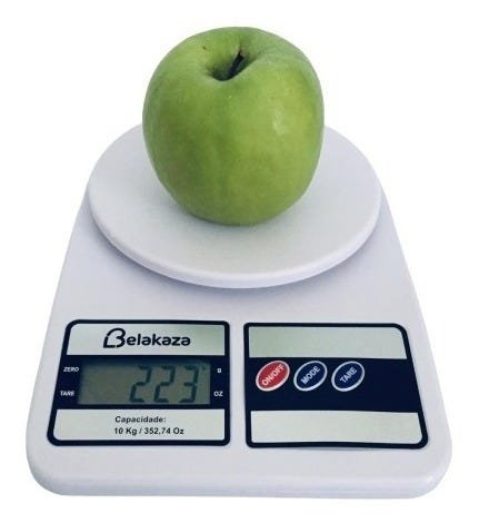 Balança Digital 10kg Nutrição e Dieta Cozinha Alta Precisão:branca/10 Kg - 3