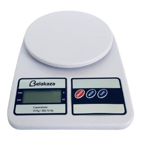 Balança Digital 10kg Nutrição e Dieta Cozinha Alta Precisão:branca/10 Kg