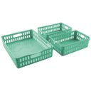 Ver imagem 1 de Conjunto 3 Cestos Organizadores Multiuso Pequeno e Grande - Wp Connect - Verde claro