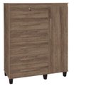 Ver imagem 1 de Cômoda sapateira 6 Gavetas Gen com cabideiro com chave cor Teca