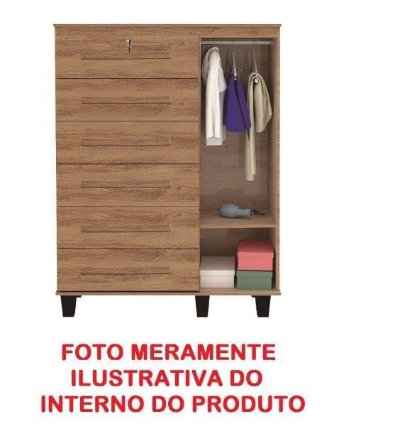 Cômoda sapateira 6 Gavetas Gen com cabideiro com chave Branca - 4