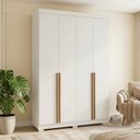 Ver imagem 1 de Guarda-Roupa Solteiro 4 Portas 2 Gavetas em MDF Lugano Off White/Nevaska