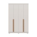 Ver imagem 2 de Guarda-Roupa Solteiro 4 Portas 2 Gavetas em MDF Lugano Off White/Nevaska