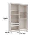Ver imagem 3 de Guarda-Roupa Solteiro 4 Portas 2 Gavetas em MDF Lugano Off White/Nevaska