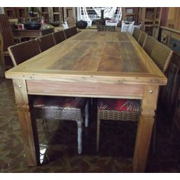 Mesa de Madeira Maciça em Peroba Rosa de Demolição:Comp300XAlt80XLarg100/Marrom - 3