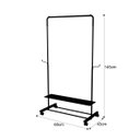 Ver imagem 3 de Arara de Roupas com Sapateira e Rodinhas Cabideiro Multiuso - Preto