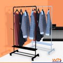 Ver imagem 4 de Arara de Roupas com Sapateira e Rodinhas Cabideiro Multiuso - Preto