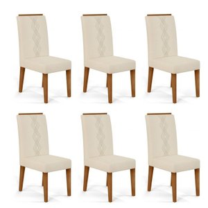 Kit 6 Cadeiras para Sala de Jantar Yasmin