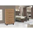 Ver imagem 4 de Cômoda alta Trino 06 Gavetas com fechadura cor Canela fosco