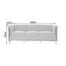 Sofa Le Corbusier 3 Lugares Inox em Couro Natural Branco - 2