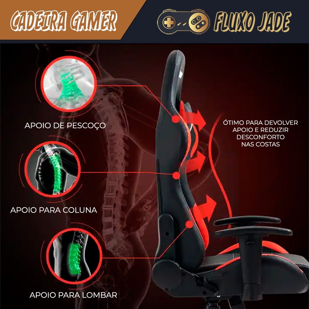 Cadeira Gamer 3 Níveis Reclinagem e 7 Pontos Massagem B/l - 2