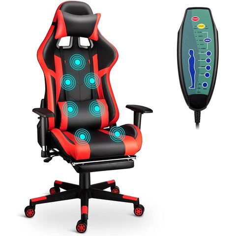 Cadeira Gamer 3 Níveis Reclinagem e 7 Pontos Massagem B/l