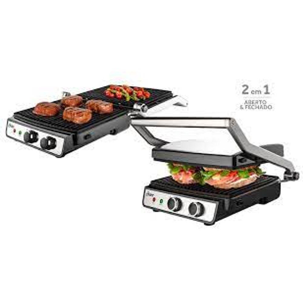 Grill Eletronico Multiuso Chapas Removiveis - 127v - 2