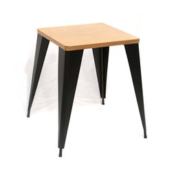 Conjunto de Mesa Sublimada 60x60cm Design Premium Iron Industrial Tolix com 2 Cadeiras Pretas Sublim - 4