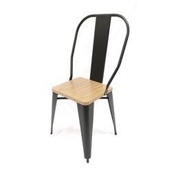Conjunto de Mesa Sublimada 60x60cm Design Premium Iron Industrial Tolix com 2 Cadeiras Pretas Sublim - 3