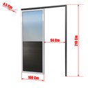 Ver imagem 4 de Porta Correr Suspensa Meia Lambril Meia Vidro Dir L.25 Mix Preta 210x100 Brimak
