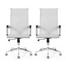Kit 2 Cadeiras Escritório Presidente Esteirinha Tela Branca - 1