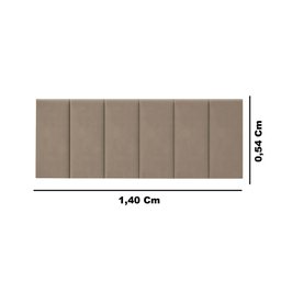 Cabeceira Cama Casal Estofada Painel 1,40 - Bege - 3