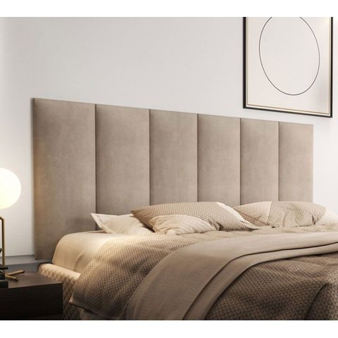 Cabeceira Cama Casal Estofada Painel 1,40 - Bege