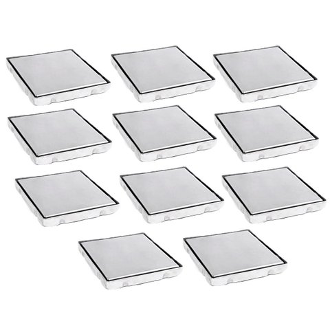 Ralo Oculto Invisivel 15x15 Kit 11 Uni Anti Odor Aço Inox Cozinha Lavanderia Casa Banheiro Lavabo Li
